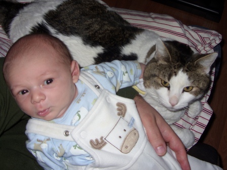 Miles and Mr. F the cat.
